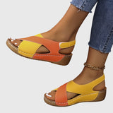 Paula – Ergonomické pohodlné sandály, barva: oranžová