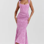 Aleksandra – Elegantní šaty, barva: růžová