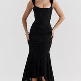 Aleksandra – Elegantní šaty, barva: černá