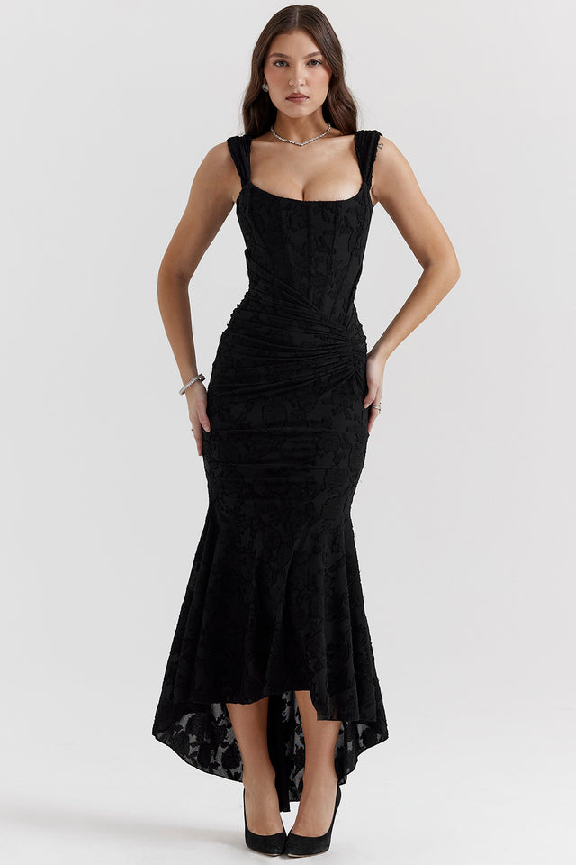 Aleksandra – Elegantní šaty, barva: černá
