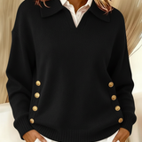 Viktoria | Polo Collar Button Sweater