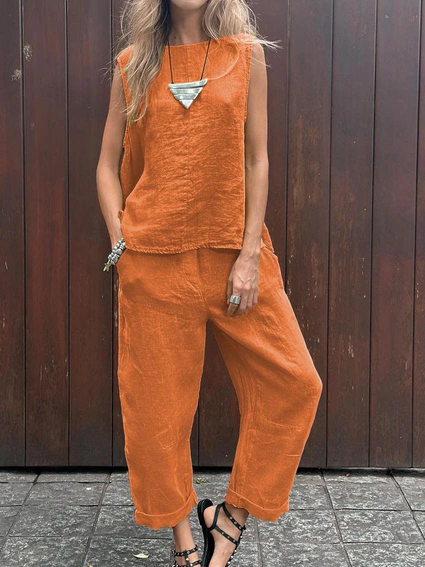 Charlotte – Ležérní dvoudílný komplet, barva: oranžová