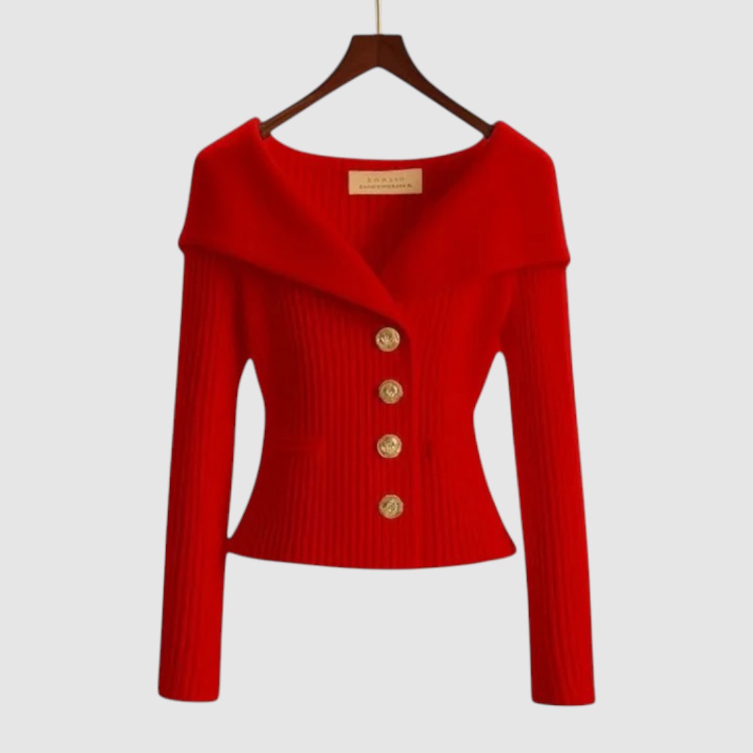 Nikola - Elegantní cardigan, barva: červená