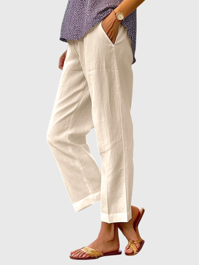 Dagny – Elegantní dámské kalhoty, barva: khaki