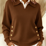 Viktoria | Polo Collar Button Sweater