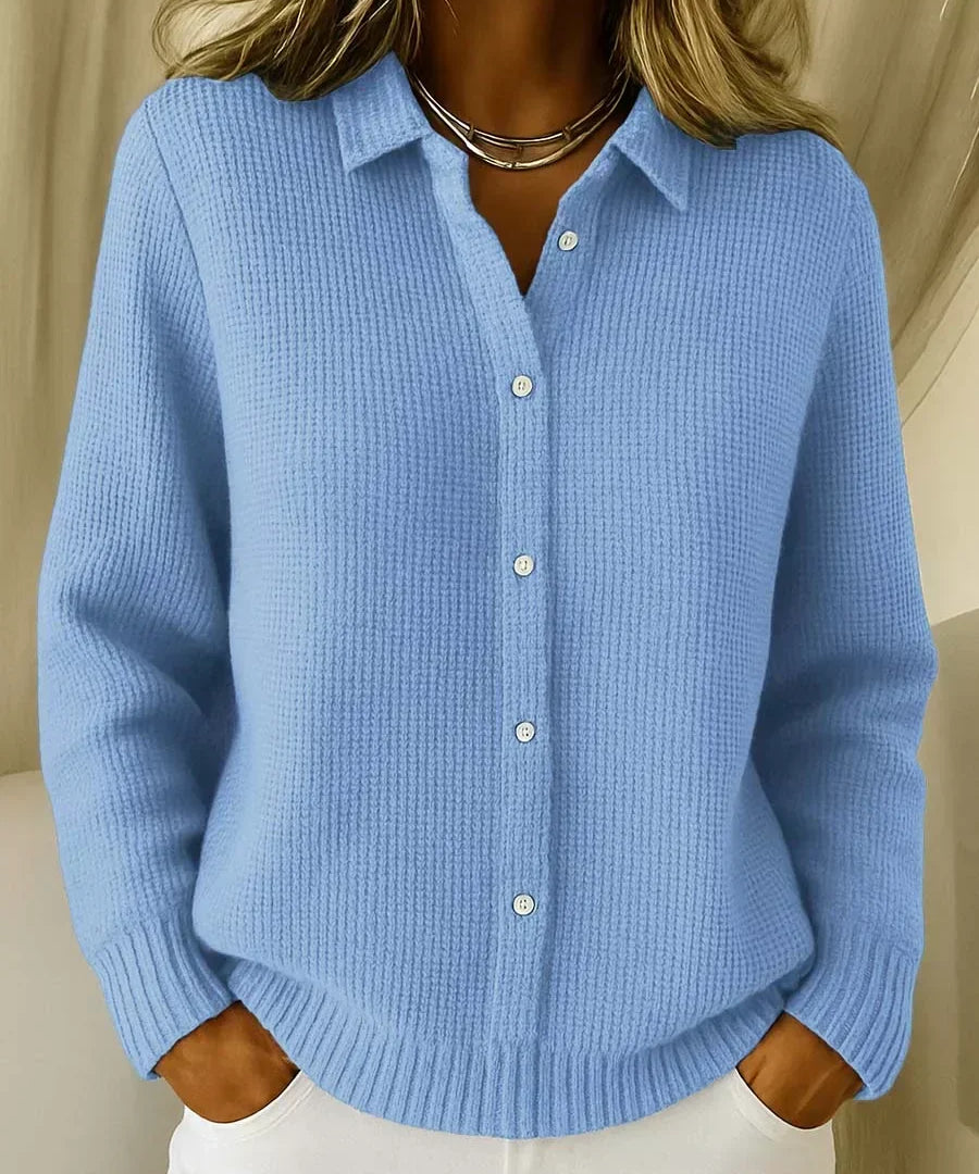 Fiora – Elegantní a pohodlný cardigan, barva: modrá