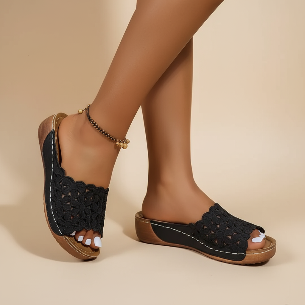 Anna-Gabriele – Ergonomické sandály, barva: černá