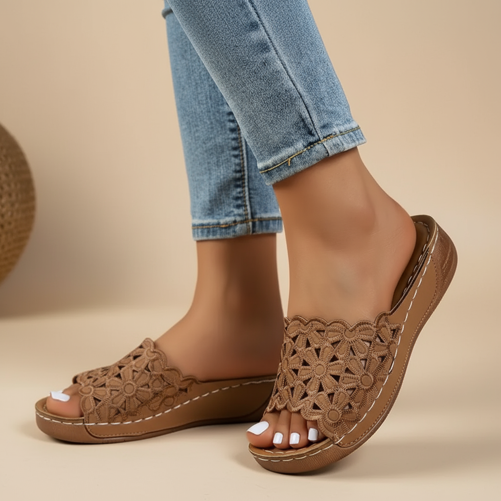 Anna-Gabriele – Ergonomické sandály, barva: hnědá