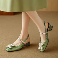 Genine slingback tűsarkú cipő