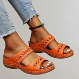 Clara – Elegantní ortopedické sandály, barva: oranžová