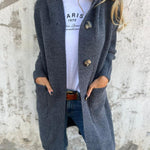 Giselle – Dlouhý cardigan, barva: šedá