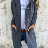 Giselle – Dlouhý cardigan, barva: šedá