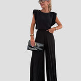 Magdalena – Elegantní plisovaný komplet, barva: černá
