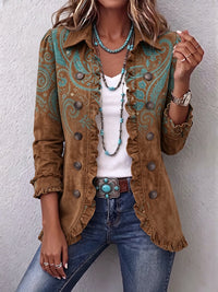 Goldenridge™ | Bunda s volány a potiskem paisley