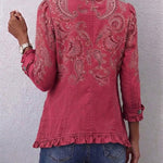 Anouk™ – Bunda s volány a vintage potiskem paisley