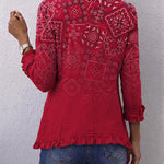 Criselle™ – Boho bunda s volány a ombré potiskem paisley