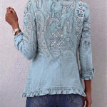 Estrella™ – Bunda s volány a vintage potiskem paisley