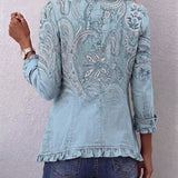 Estrella™ – Bunda s volány a vintage potiskem paisley