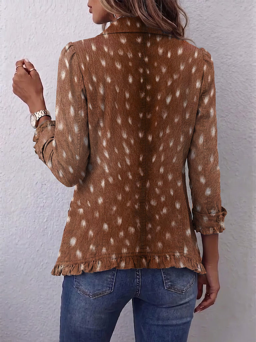 Nolinda™ – Boho bunda s volány a zvířecím potiskem