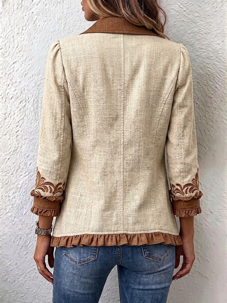 Dawncroft™ – Vintage boho bunda s květinovými volánky