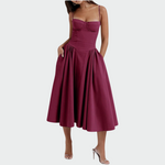 Jaroslava – Elegantní dámské šaty, barva: švestková