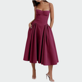 Jaroslava – Elegantní dámské šaty, barva: švestková