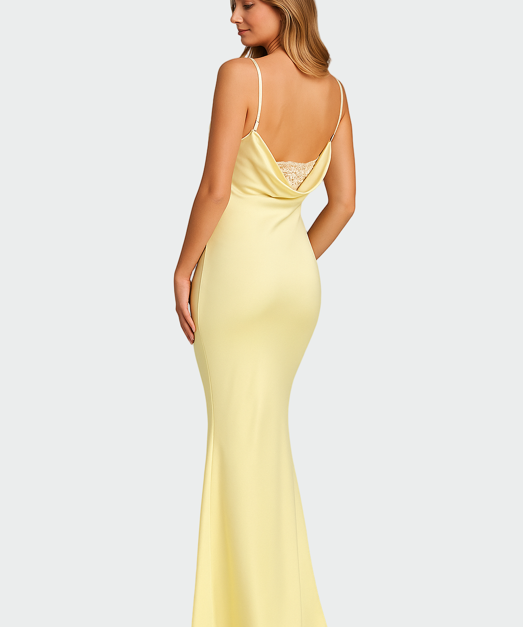 Veronika – Elegantní šaty, barva: žlutá